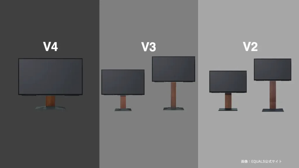 EQUALS WALL V4 V3 V2 の比較