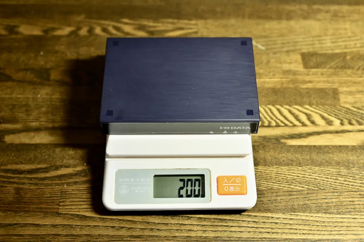 I-O DATA アイオデーター HDPL-UTA2Kの本体重量を計測